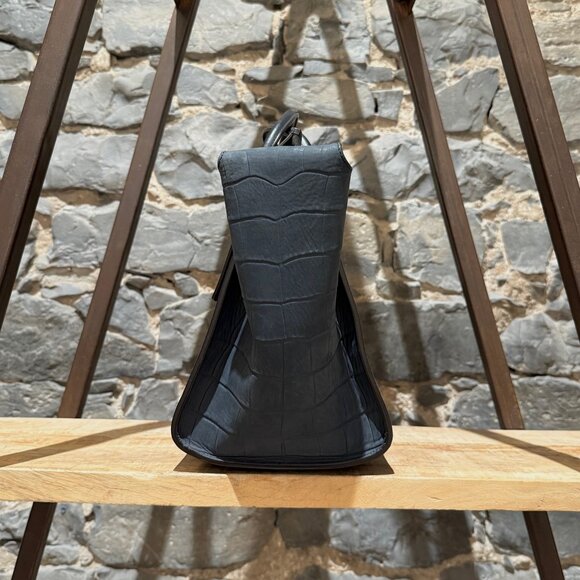 Céline Midnight Blue Croc Embossed Nubuck Small Tie Tote - Picture 4 of 15